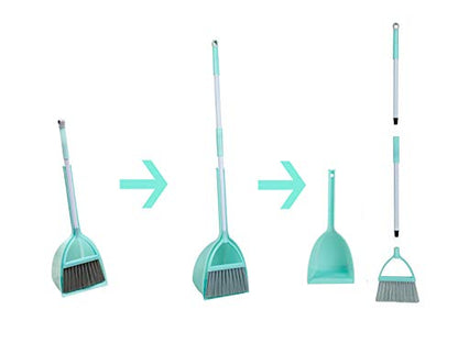 Mini Broom with Dustpan for Kids,Little Housekeeping Helper Set (Light Blue) - color: Light Blue
