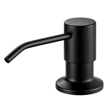 Built in Kitchen Sink Soap Dispenser: Stainless Steel Pump Head with 17 Ounce Large Soap Bottle, Easy Top Refill Design – No Bending Down for Countertop, Matte Black - color: Matte Black
