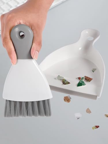 Mini Dustpan and Brush Set Portable Table Top Cleaning Brush and Dustpan Set Dining Table Crumb Sweeper with Soft Bristles Multipurpose Desktop Keyboard Cleaning Tools for Home Office