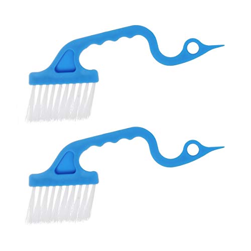 2pcs Hand-held Groove Gap Cleaning Tools Door Window Track Kitchen Cleaning Brushes (Sky Blue) - color: Sky Blue