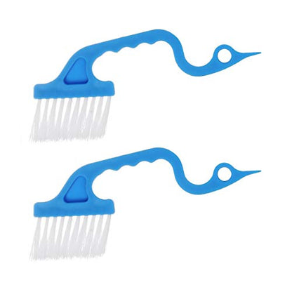2pcs Hand-held Groove Gap Cleaning Tools Door Window Track Kitchen Cleaning Brushes (Sky Blue) - color: Sky Blue