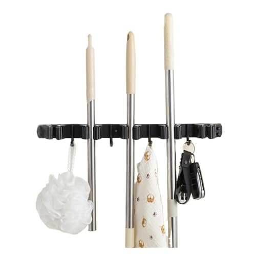 Compatible，Wall Mount Mop Storage Rack Over The Door Broom Holder Hooks Stainless Steel Kitchen Bathroom Tool Organizer Accessorie