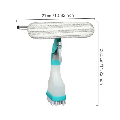 4 in 1 Window Cleaning Kit, Professional Window Vacuum Squeegee with Spray Bottle, Window Cleaner Brush Tools for Shower Wall Mirror Glass Car Windshield Countertop