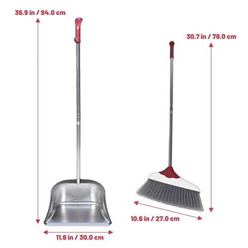 Healifty 1set Broom and Dustpan Handle for Easy Cleaning Home Office and Kitchen Soft Bristles for Efficient Dust Collection and Versatile Use - color: Color15