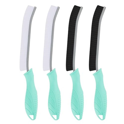 TQRR Toilet Brush, 4Pcs Bathroom Cleaning Brush, Toilet Scrubber, Deep Toilet Bowl Brush with Hanging Hole, Multifunctional Gap Cleaning Brush, Bristles for Kitchen Sinks, Tub,Shower (4, Mint) - color: Mint