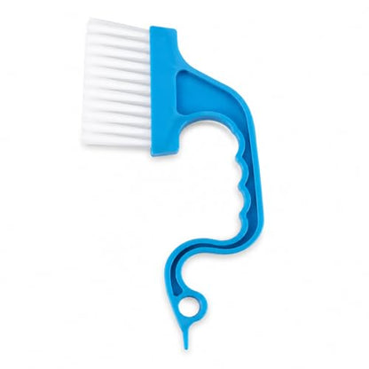Window Track Cleaning Brush, Handheld Groove Cleaner Tool for Sliding Door and Window Sill, Ergonomic Handle Magic Dust Remover, Multipurpose Crevice Brush for Home Use, Blue