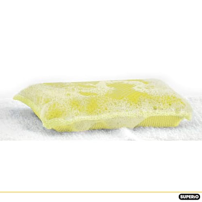 Microfiber Non-Scratch Dish & Kitchen Scrubber Heavy-Duty Household Cleaning Sponges, Multi-Purpose Cleaning Supplies for Dishes and Kitchens Pack of 3 - color: Yellow, size: 3-pack