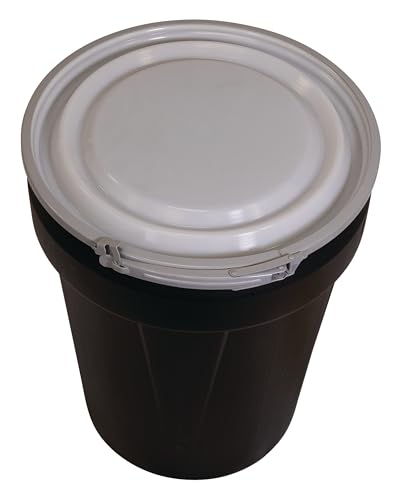 Eagle 30 Gallon Plastic Drum with Lid, Metal Lever-Lock, 28.5"x21.1", Open Head Lab Pack Drum Made of Durable, Lightweight HDPE, Withstands Weather and Chemicals, Made in USA, Black, 1601MBLK - color: Black, size: 30 Gallon, style: Metal Lever-Lock