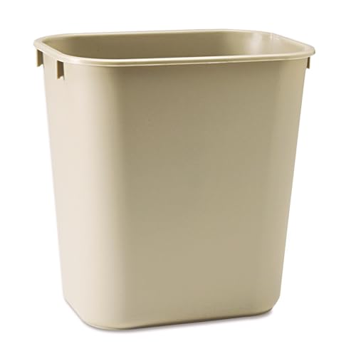 Rubbermaid Commercial Products Receptacle Wastebasket, 3.25-Gallon/12-Quart, Beige, Plastic, Garbage Can for Home/Office, Fits Under Desk/Sink/Cabinet - color: Beige, size: 3.25 Gallons
