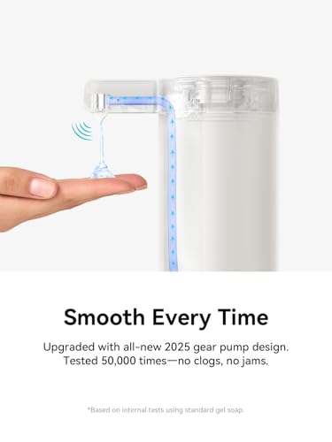 SUNLY Touchless Automatic Soap Dispenser – Clog-Free Pump, Fast Sensor, USB-C Rechargeable, Smudge-Resistant Stainless Steel, for Kitchen & Bathroom Soap Dispenser, White - color: White
