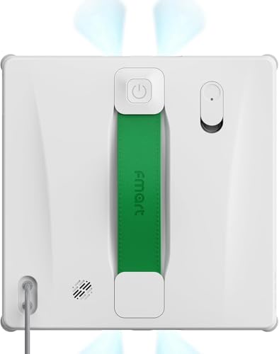 FMART W8 Mini Window Cleaning Robot, 8000Pa Suction, Ultra-Slim 2.36 in, 4-Way Ultrasonic Spray, Edge-Cleaning Route, Smart Path Planning, 9-Stage Safety, App & Remote Control