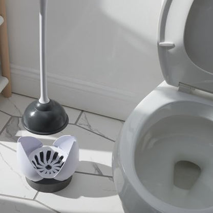 Clorox Toilet Plunger with Hideaway Caddy, Set of 2 – for Bathroom Organization and Storage, Bathroom Accessories, Toilet Unclogger, with Holder, White - size: 2-Pack