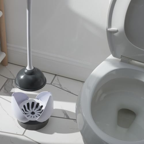 Clorox Toilet Plunger with Hideaway Caddy, Set of 2 – for Bathroom Organization and Storage, Bathroom Accessories, Toilet Unclogger, with Holder, White - size: 2-Pack