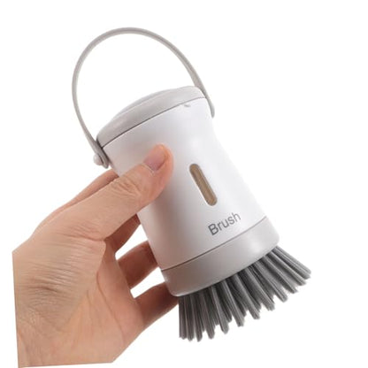 Cabilock Kitchen Scrub Brush with Soap Dispenser Ergonomic Design for Effortless Cleaning of Pots Pans and Sinks Controlled Dispensing for Optimal Soap Release Sturdy and Versatile
