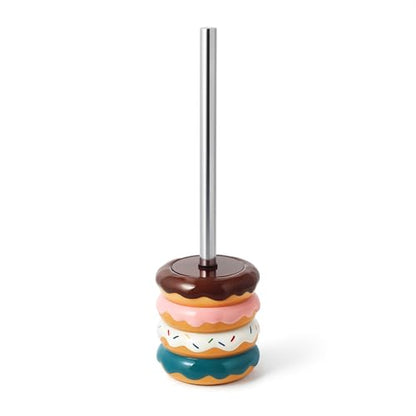 Deep & Sturdy Toilet Bowl Brush with Holder - Doughnut Bowl Brush - Durable Scrubbing - Toilet Cleaners - Household Essentials - Bathroom Cleaner - Cleaning Supplies - Household Supplies - color: Doughnut