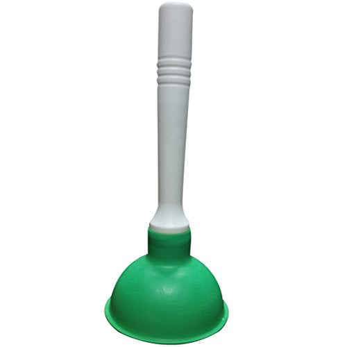 Drain Plunger, Small Hand Force Plumber Helper, Little 4 inch Cup Clog Remover, Tiny Rubber Unclogger in 9" Short Handle for Kitchen Sink, Bathroom Toilet, Shower Bath Tub (Green) - color: Green