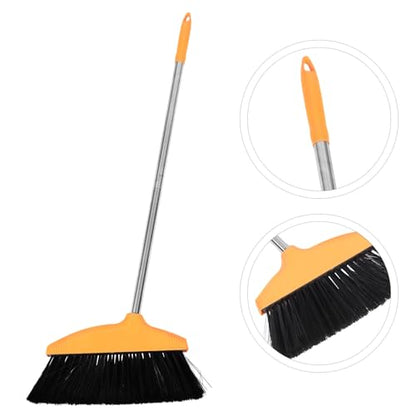CALLARON Soft Bristle Broom Long Stainless Steel Handle Wide Angle Plastic Floor Broom Home and Outdoor Sweeping Courtyard Cleaning Tool