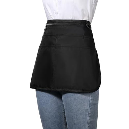 Bafelia Cleaning Apron Caddy for Women with 6 Pockets, Professional Waterproof Cleaning Supplies for Housekeeping - color: Black