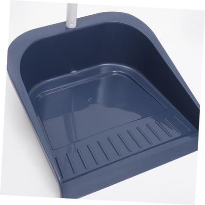BESTonZON Broom and Dustpan Set for Home Long Handle Dust Pan and Broom for Indoor Outdoor Heavy Duty Broom Dustpan Set for Kitchen Lobby Office Upright Standing Dustpan Blue
