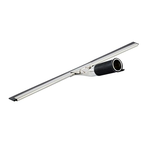 Restaurantware-Clean Tek Professional 17.72 Inch Window Squeegee, 1 Cleaning Squeegee with Rubber Blade - No-Slip Handle, Clean Mirror Or Car Windshield, Stainless Steel Wiper for Glass Door - size: 17 3/4", style: Stainless Steel, with Black Rubber Grip