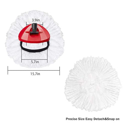 Spin Mop Replacement Head Mop Refill Compatible with Oceda Triangle Swivel Mops Microfiber Swivel Mop Refill,Deep Clean,Machine Washable and Easy to Replace - color: White, size: 6 Count (Pack of 1)