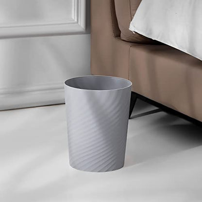 UUJOLY Bathroom Small Trash Can with Trash Bag Plastic Garbage Can Round Waste Basket for Bathrooms, Laundry Room, Kitchens, Offices, Kids Rooms, Dorms, 1.8 Gallons, 3 Pack (White Grey Black) - color: White+Grey+Black