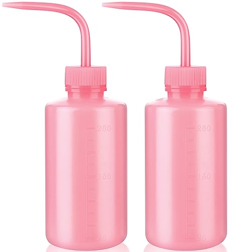 Valchoose Upgraded 2 Pack Plastic Wash Bottles(Pink) 250ml 8.5oz, Tattoo Wash Bottle LDPE No Leaking, Safety, Reusable, Awesome for Watering Plants and Washing Lab Ware - color: Pink, size: 2x250ml