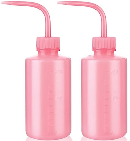 Valchoose Upgraded 2 Pack Plastic Wash Bottles(Pink) 250ml 8.5oz, Tattoo Wash Bottle LDPE No Leaking, Safety, Reusable, Awesome for Watering Plants and Washing Lab Ware - color: Pink, size: 2x250ml