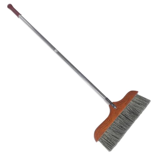 Extra Long Soft Bristle Broom - Stainless Steel Handle Floor Sweeper for Gentle Indoor Cleaning