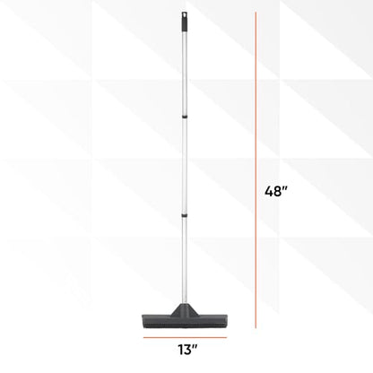 Silicone Window Washer Squeegee Broom, Per Hair Remover, Carpet Cleaning, Car Squeegee, 48" 3-Part Handle - size: Broom - 48" Handle