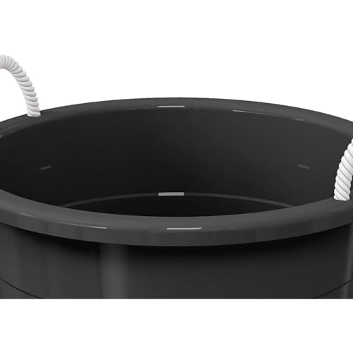 (Black) Flexible 17-Gallon Plastic Storage Tub with Rope Handles, Multi-Purpose Utility Bucket (1)
