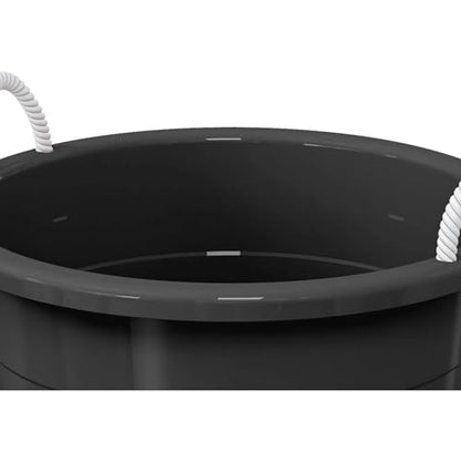 (Black) Flexible 17-Gallon Plastic Storage Tub with Rope Handles, Multi-Purpose Utility Bucket (1)