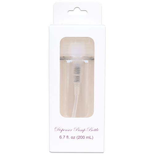 Beauticom Professional No Wording Labeled Push Down Liquid Pumping Empty Bottle Dispenser (7 oz, Clear)