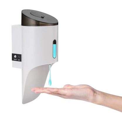 Wall Mounted Automatic Soap DispenserTouchless and Smart Electric Dispenser for Wall,Suitable for Public Places, Hotels and airports (White) - color: White