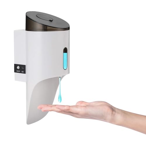 Wall Mounted Automatic Soap DispenserTouchless and Smart Electric Dispenser for Wall,Suitable for Public Places, Hotels and airports (White) - color: White