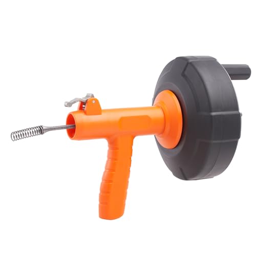 VEVOR Drain Auger 25Ft, Plumbing Snake Auto Feed, Plumbers Snake with Drill Attachment, Pipe Snake Drain Clog Remover for Kitchen Bathroom Shower Sink with Protective Hose and Gloves - style: Auto-Feed