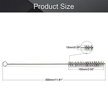 Utoolmart Steel Wire Cleaning Brush, Spiral Power Tube Brush, Steel Wire Tube Brush Cleaning Tool, Tube Bottle Brush, 0.6-inch Diameter 12-inch Length, 2pcs - color: 2pcs, size: 1.5cm