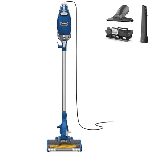 Shark HV343AMZ Rocket Corded Stick Vacuum with Self-Cleaning Brushroll, Lightweight & Maneuverable, Perfect for Pet Hair Pickup, Converts to a Hand Vacuum, Crevice Upholstery Tools, Blue/Silver - style: Rocket w/ Self-Cleaning Brushroll