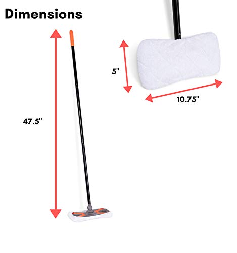 Dust Cleaning Sweeper Mopping - Orange and Grey Durable Mop Set - Lightweight - Great for Kitchen, Home, Garage and Office - Hardwood Tile Laminate Floor Cleaner - Removable Slipper
