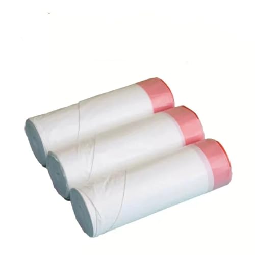 Garbage bag, household automatic closure drawstring plastic bag, kitchen thick large drawstring garbage bag - color: White Red Rope (120 pieces)