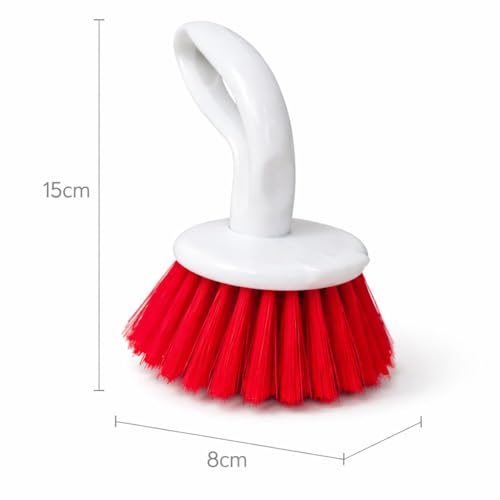 Kitchen Sink Cleaning Brush | Tough Flexible Bristles Scrubber for Stubborn Stains | Comfortable Grip Dishwashing Brush for Kitchen Utensils Bathroom Tiles Pack of 2 - style: Mini Round Brush Pack of 2