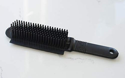 FURemover Plus Pet Hair Rubber Brush with Squeegee, Easily Remove Fur & Lint from Clothing, Carpets & Furniture, Gently Groom Dogs and Cats Wet or Dry, Black, (Pack of 12) - size: 12 Pack, style: Mini FURemover Plus