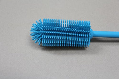 Silicone Bottle Brush, Water Bottle Cleaner Brush with Long Handle, Perfect for Cleaning Narrow Neck Containers, Vacuum Sports Bottle, Tumblers, Flask, Glassware (2 Pack, Turquoise)