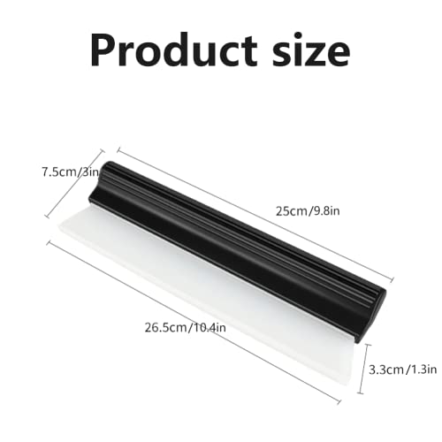 Watris Veiyi 10" Silicone Water Blade Squeegee, Quick Dry Wiper Blade Squeegee, Antislip Automotive Shower Squeegee for Car Glass and Shower Kitchen Window…