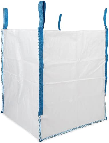DURASACK Heavy Duty Builder's Bulk Bags 200-Gallon White Woven Polypropylene Contractor Trash Bags for Demo and Construction, Holds up to 2200 lbs, Open Top, Pack of 10 - size: Pack of 10