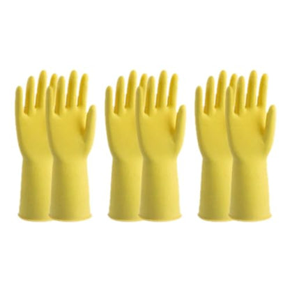 3 Pairs Rubber Gloves Cleaning, Waterproof Reusable Household Non-Slip Kitchen Gloves for Home Bathroom Kitchen