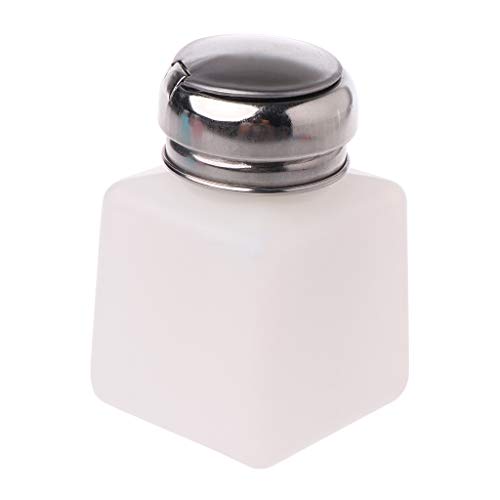 100ml Dispenser Anti-Static Push Down Bottles Lockable Square Bottle Multipurpose Bottle Blue/White,stainless steel, plastic