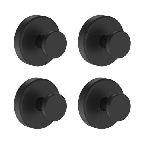 Suction Cup Hooks for Shower, Removable Towel Hooks for Bathroom Window Glass Door Wall, Bath Robe Looafh Hook for Hanging - 4 Pack, Black - color: Black, size: 4 Pack