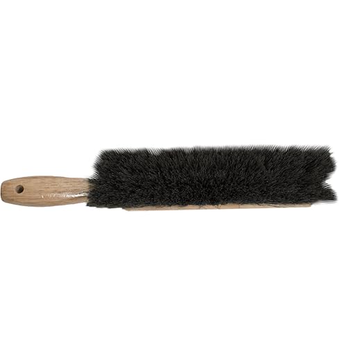 Marshalltown 13 1/2 Inch Beaver Tail Brush, Masonry Brush with Black Horsehair Fibers, Concrete Shop Brush for Masonry and Mortar Work, Assembled in USA, 6517
