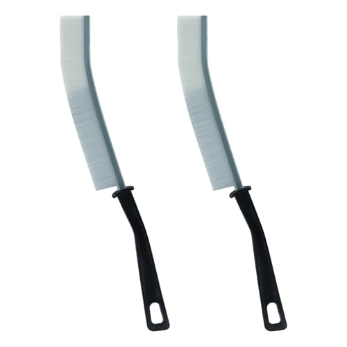 2 Pcs Hard-bristled Crevice Cleaning Brush, Multifunctional Gap Brush Anti-Scratch Window Sill Cleaner, Grout Brush for Kitchen/Bathroom（White）